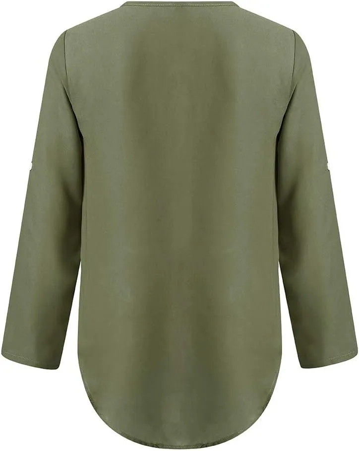 Tunic Tops for Women Loose Fit Dressy Long Sleeve Shirts for Women Fall Outfits for Women 2024 Half Zip Up Tops