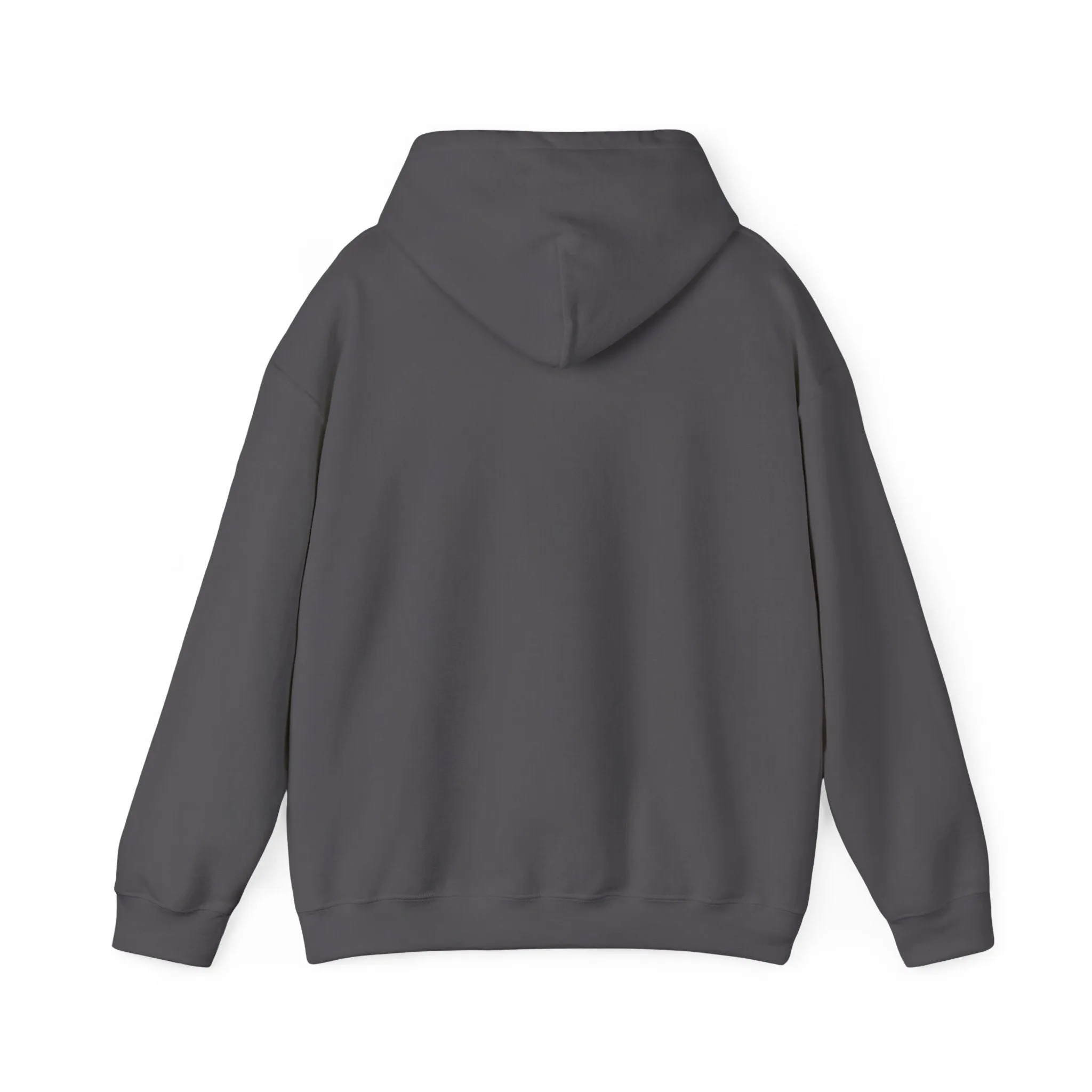 Unisex Heavy Blend™ Hooded Sweatshirt Basic Charcoal, Grey colors. Inside message of strength
