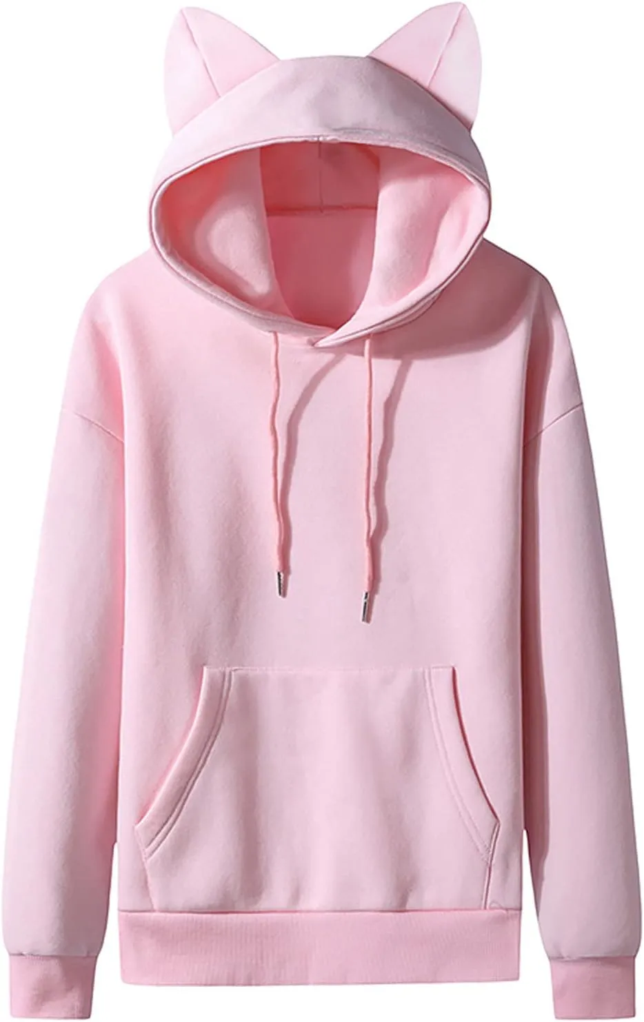 Unisex Hoodies Cat Ear Hooded Sweater Coats Long Sleeve Hoodies Sweatshirt Blouse Pullover Outwear for Women Men