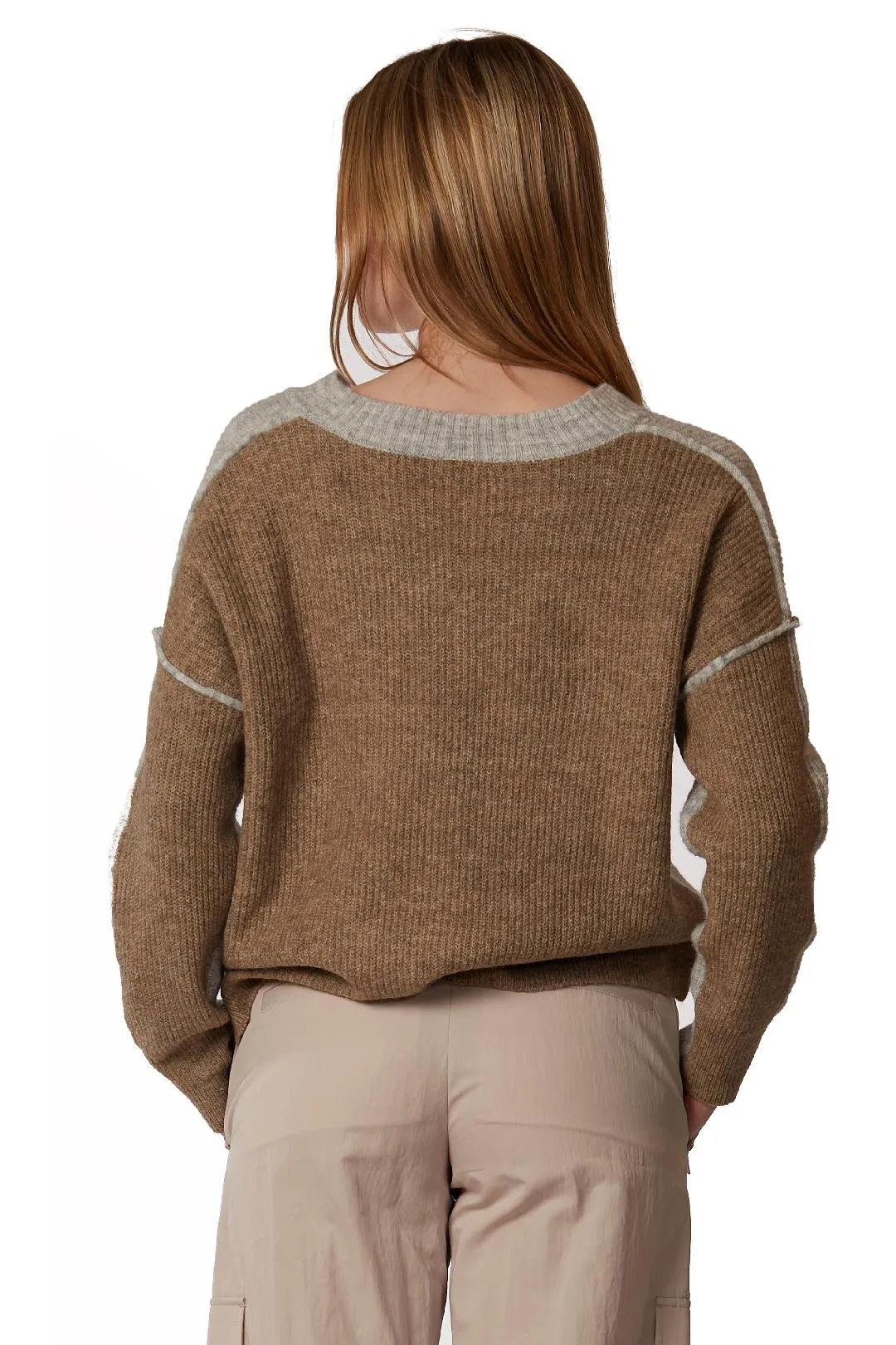 v neck layer sweater