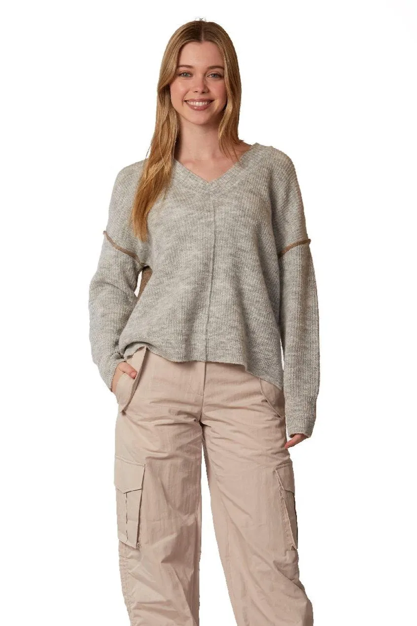 v neck layer sweater