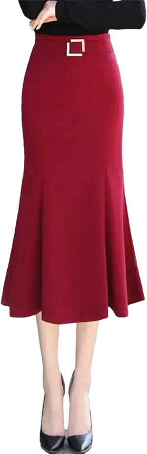 Vintage Pleated Elegant Slim Midi Dress Casual Patchwork Solid Color High Waist Skirt