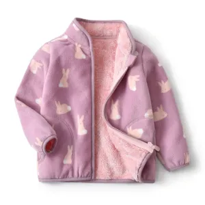 Warm Soft Fleece Jackets and Sweatshirts for Little Girls - Purple