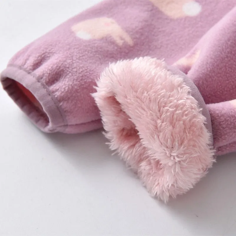 Warm Soft Fleece Jackets and Sweatshirts for Little Girls - Purple