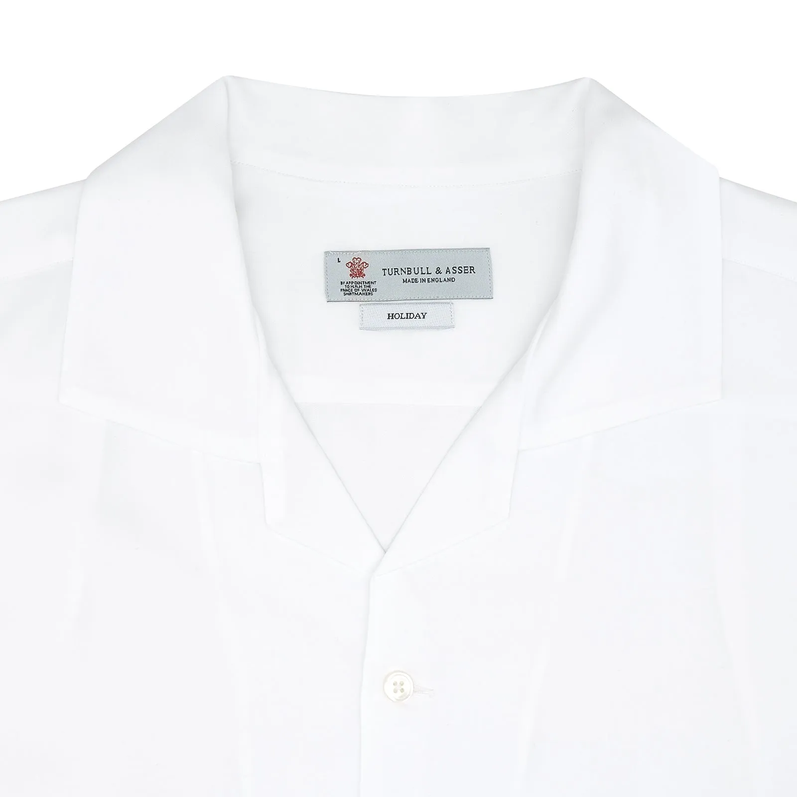 White Lyocell Hampton Open Collar Shirt