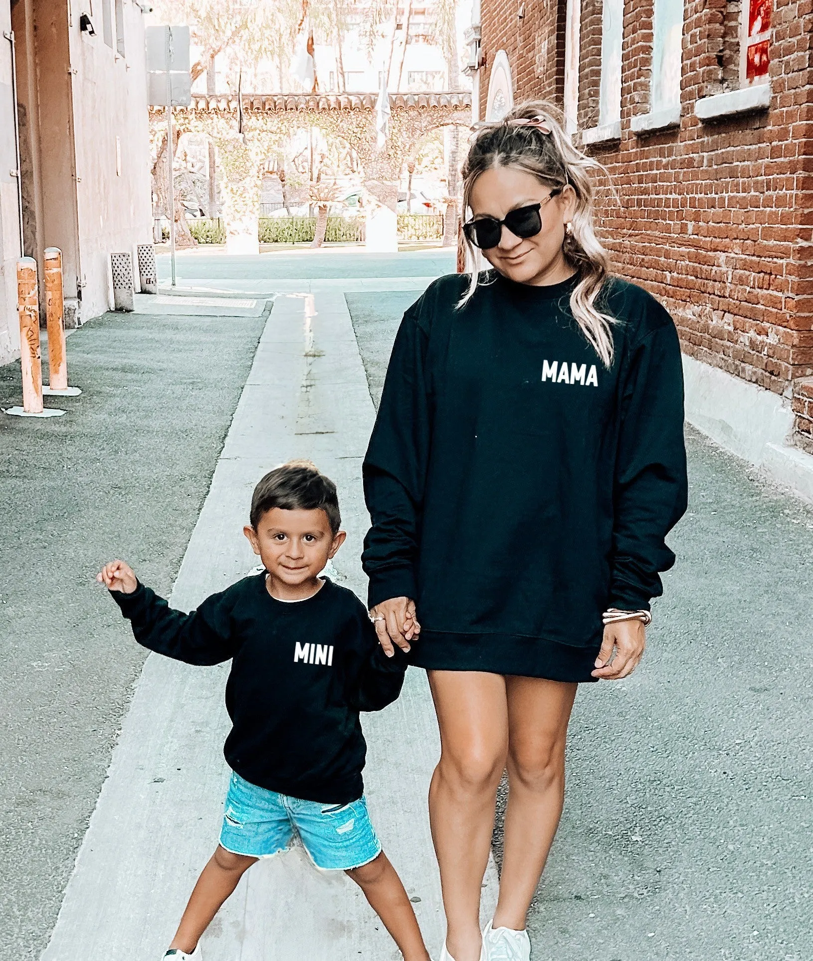 Who needs a Superhero when I have HIM /HER, Graphic Oversized Mommy & Me sweaters