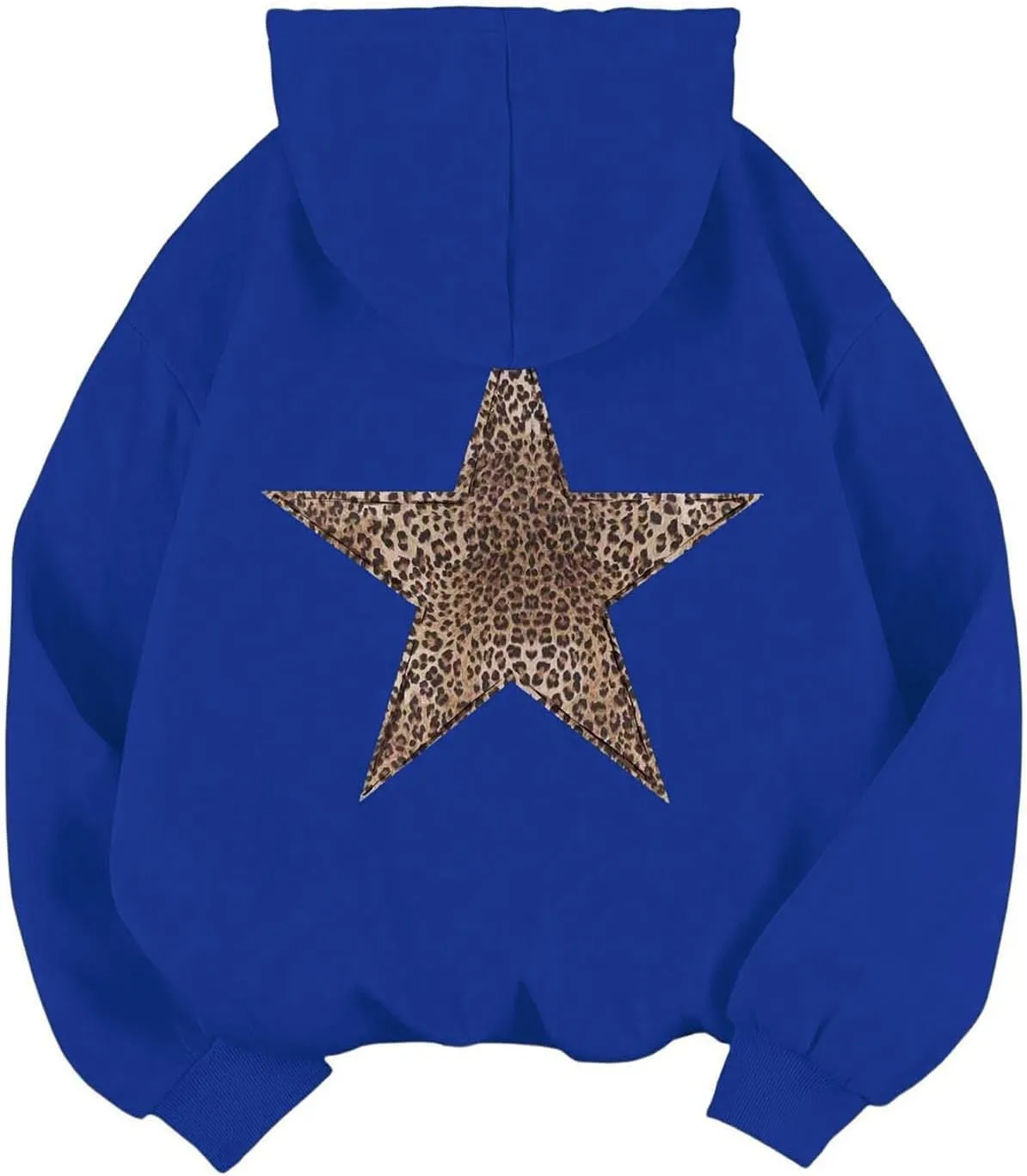 Women Oversized Sweatshirt Leopard Star Hoodies Casual Long Sleeve Sweaters Thick Warm Tops Coat Fashion Fall Clothes