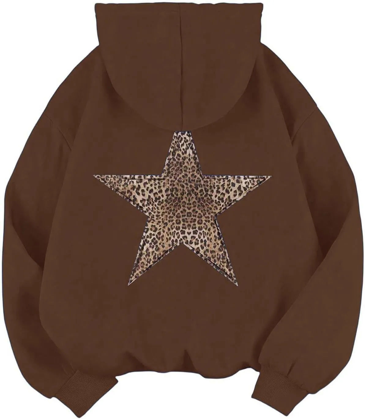 Women Oversized Sweatshirt Leopard Star Hoodies Casual Long Sleeve Sweaters Thick Warm Tops Coat Fashion Fall Clothes