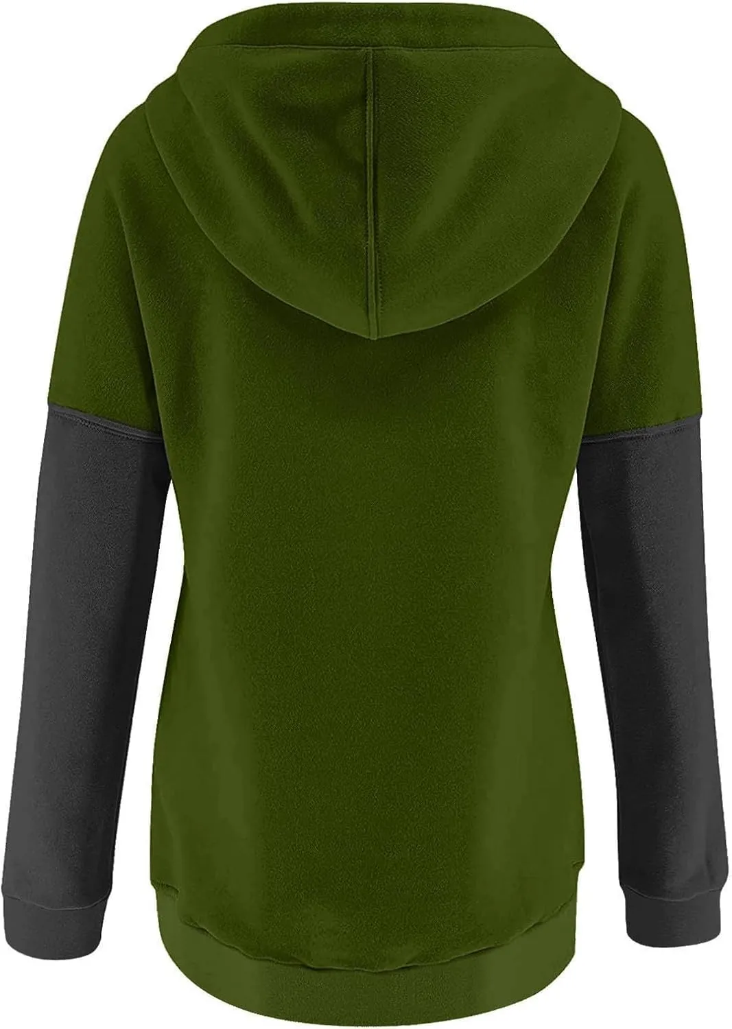 Women's Casual Oversized Hoodies Color Block Long Sleeve Sweatshirt Drawstring Hooded Large Pocket Pullover Top