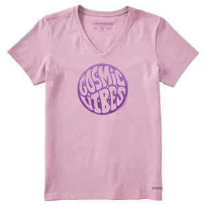 Women's Cosmic Vibes Short Sleeve Crusher Vee