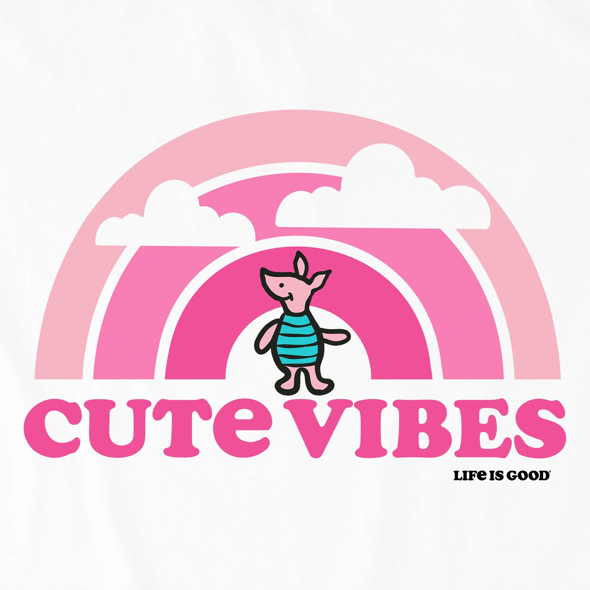 Women's Cute Vibes Winnie Rainbow Short Sleeve Tee