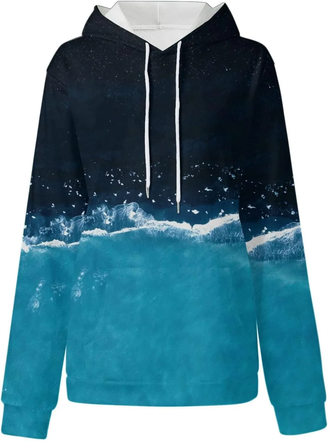 Womens Fall Fashion 2024 Trendy Oversized Hoodie Sweatshirts Gradient Color Casual Drawstring Hoodies Pullover