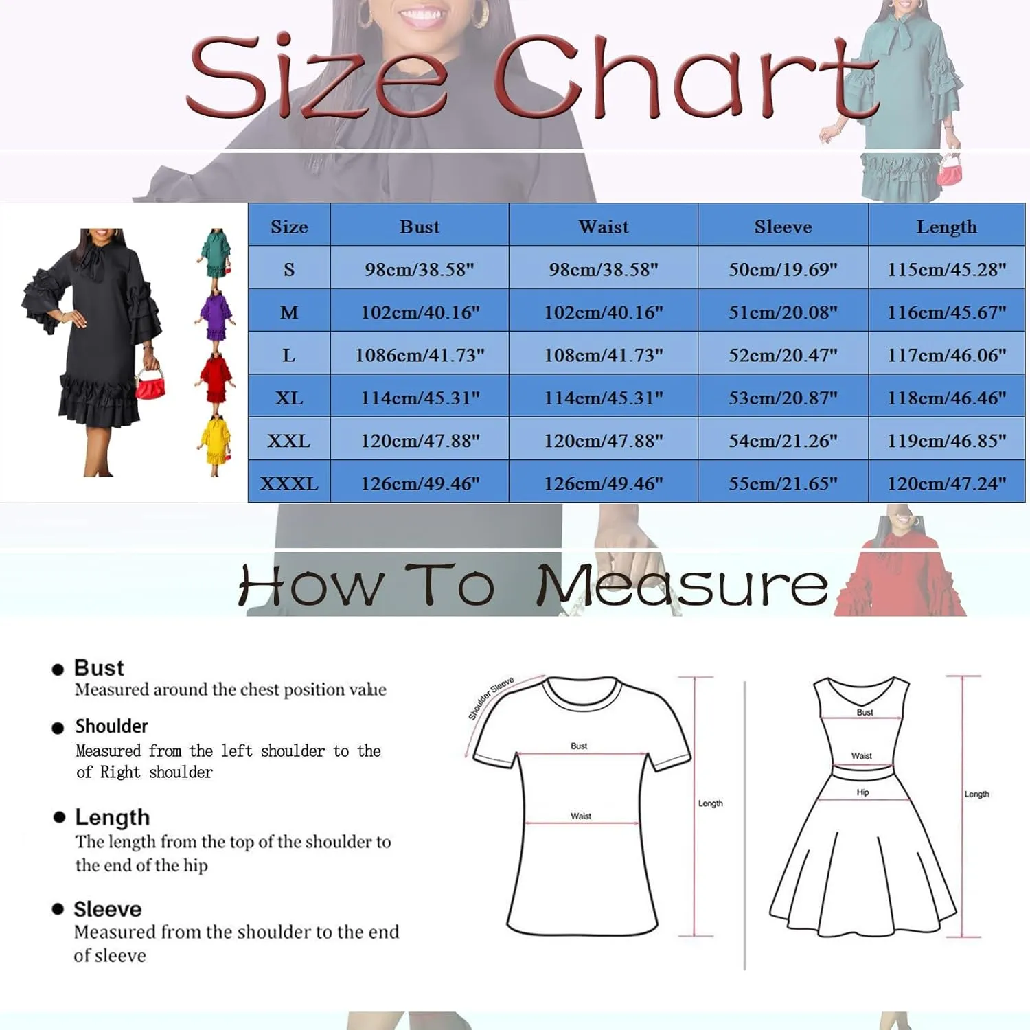 Women's Fashion Casual Ruffle Hem Flare Sleeve Plus Size Maxi Dress Petite Dresses for Women