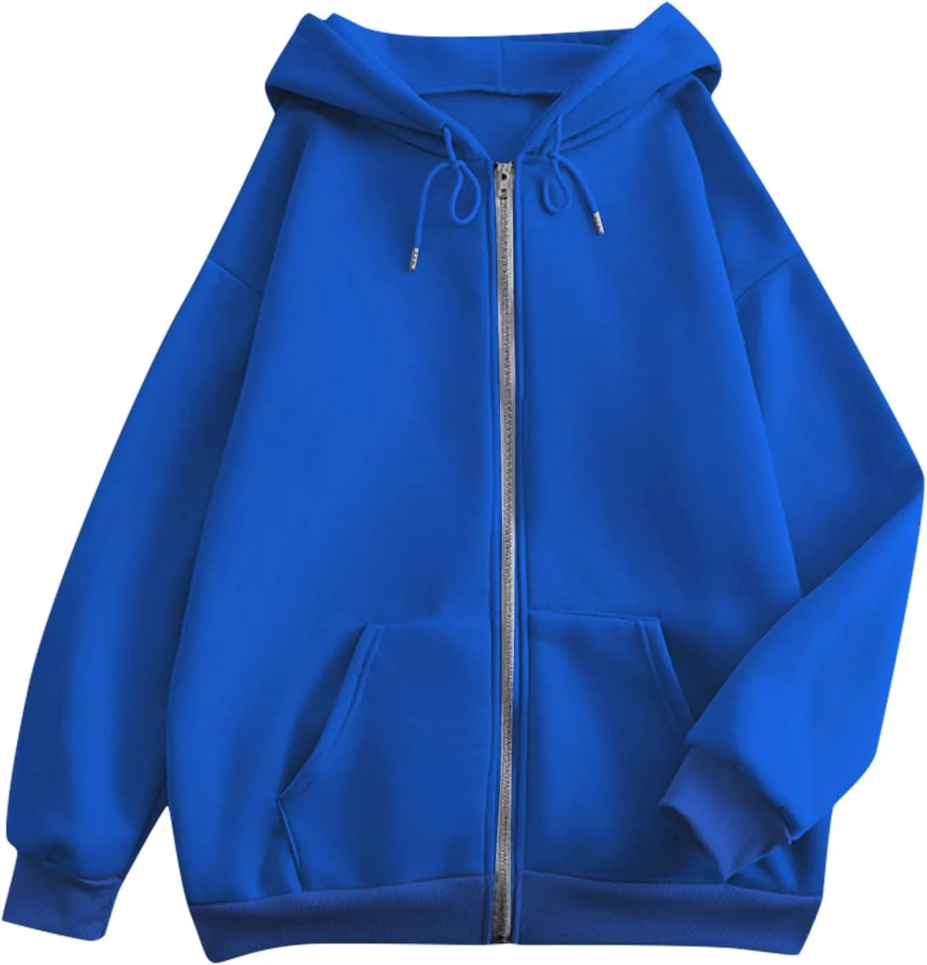 Womens Fashion Long Sleeve Zip Up Hoodies Jackets Casual Plain Fitted Fall Teen Girls Sweatshirt Coats