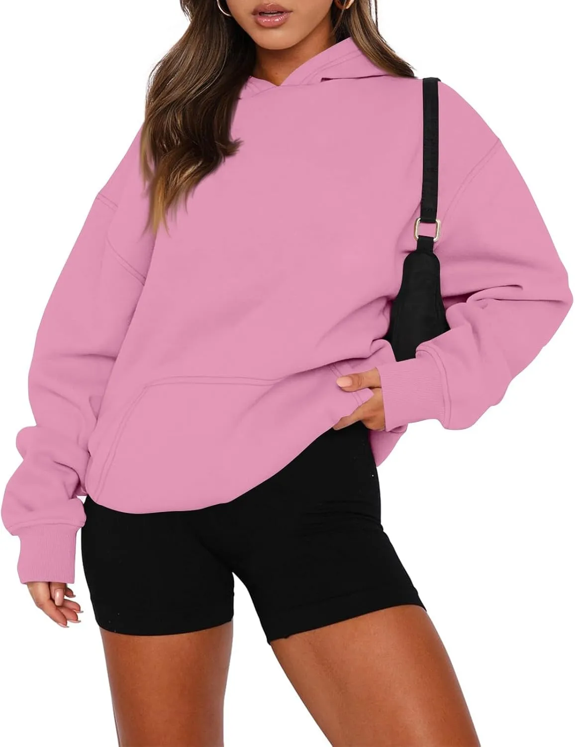 Womens Hoodies Pullover Fleece Lined Oversized Hooded Sweatshirts Teen Girls Sweaters Y2k Hoodie with Pockets