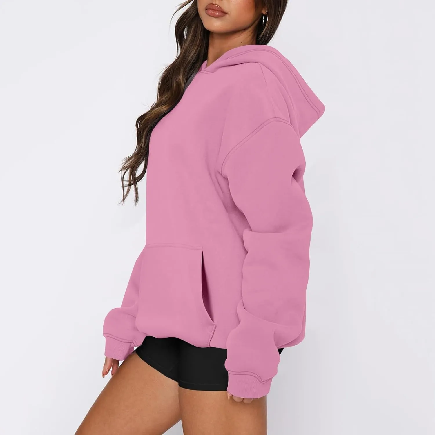 Womens Hoodies Pullover Fleece Lined Oversized Hooded Sweatshirts Teen Girls Sweaters Y2k Hoodie with Pockets