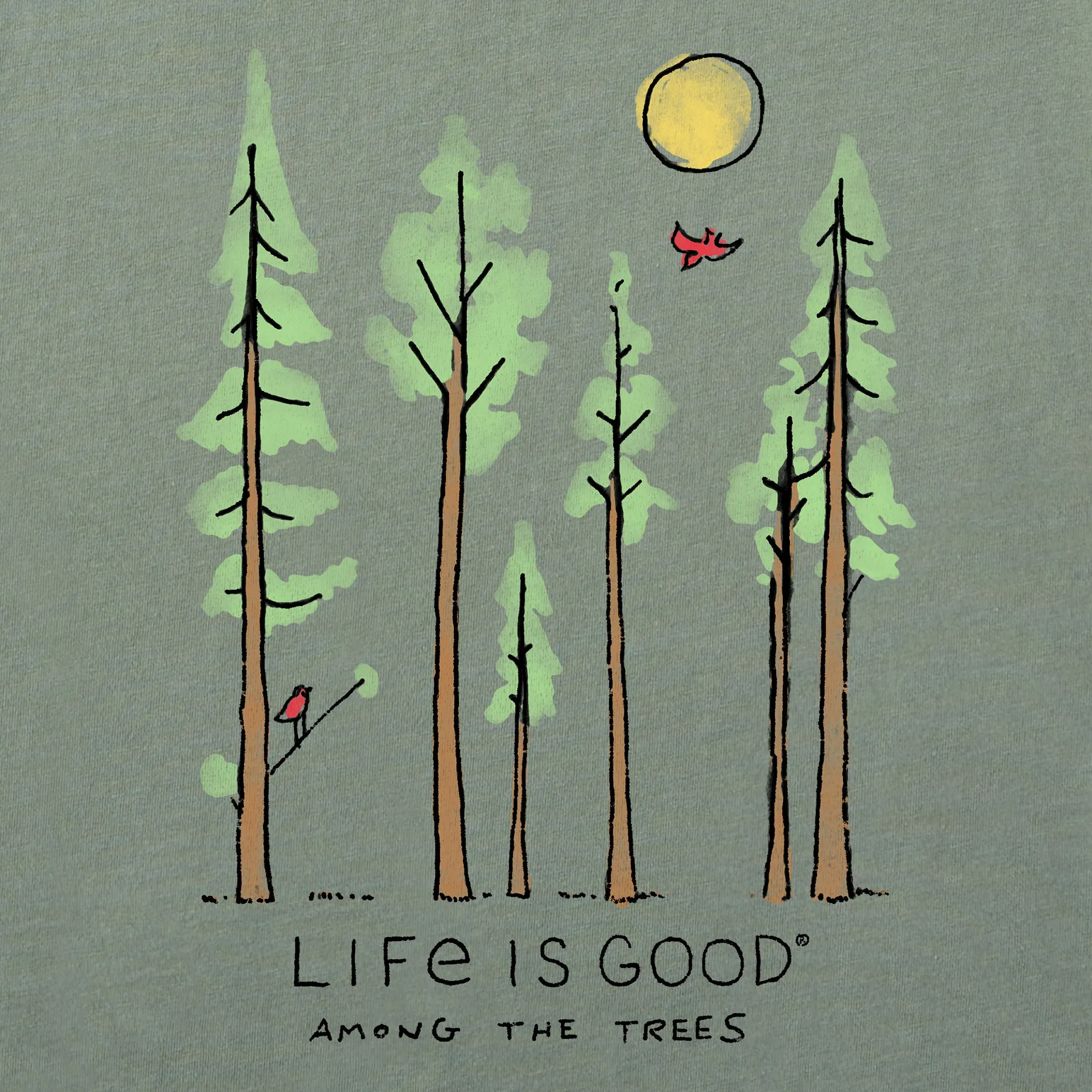 Women's Life is Good Among the Trees Short Sleeve Crusher Vee