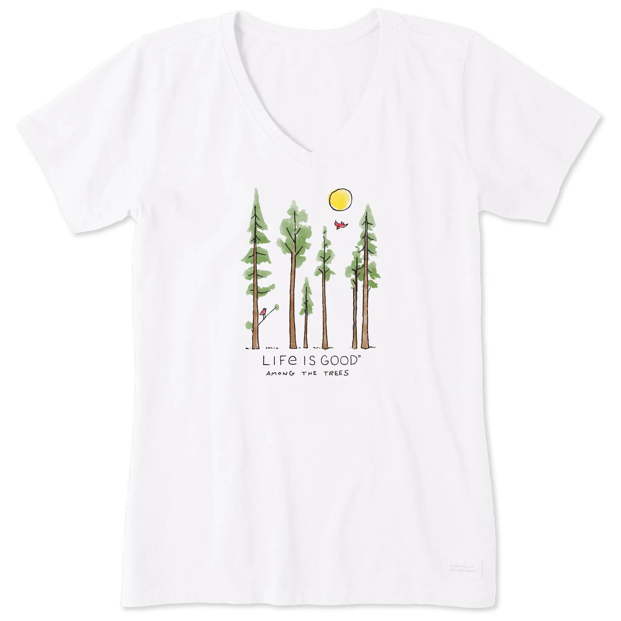 Women's Life is Good Among the Trees Short Sleeve Crusher Vee