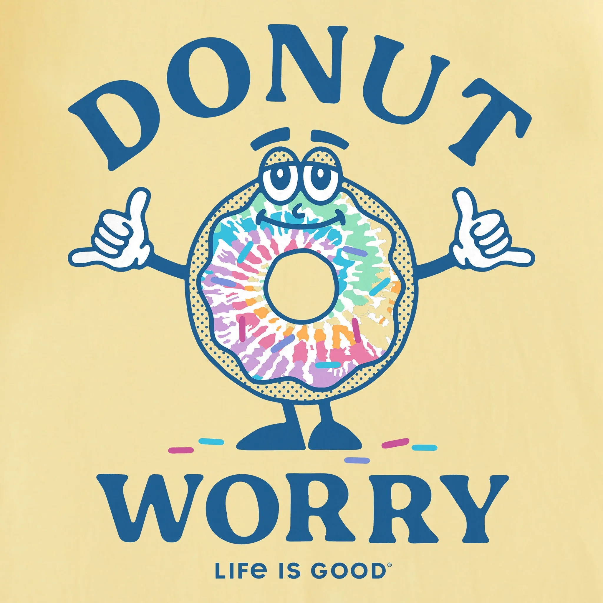Women's Matchbook Donut Worry Tie Dye Short Sleeve Tee