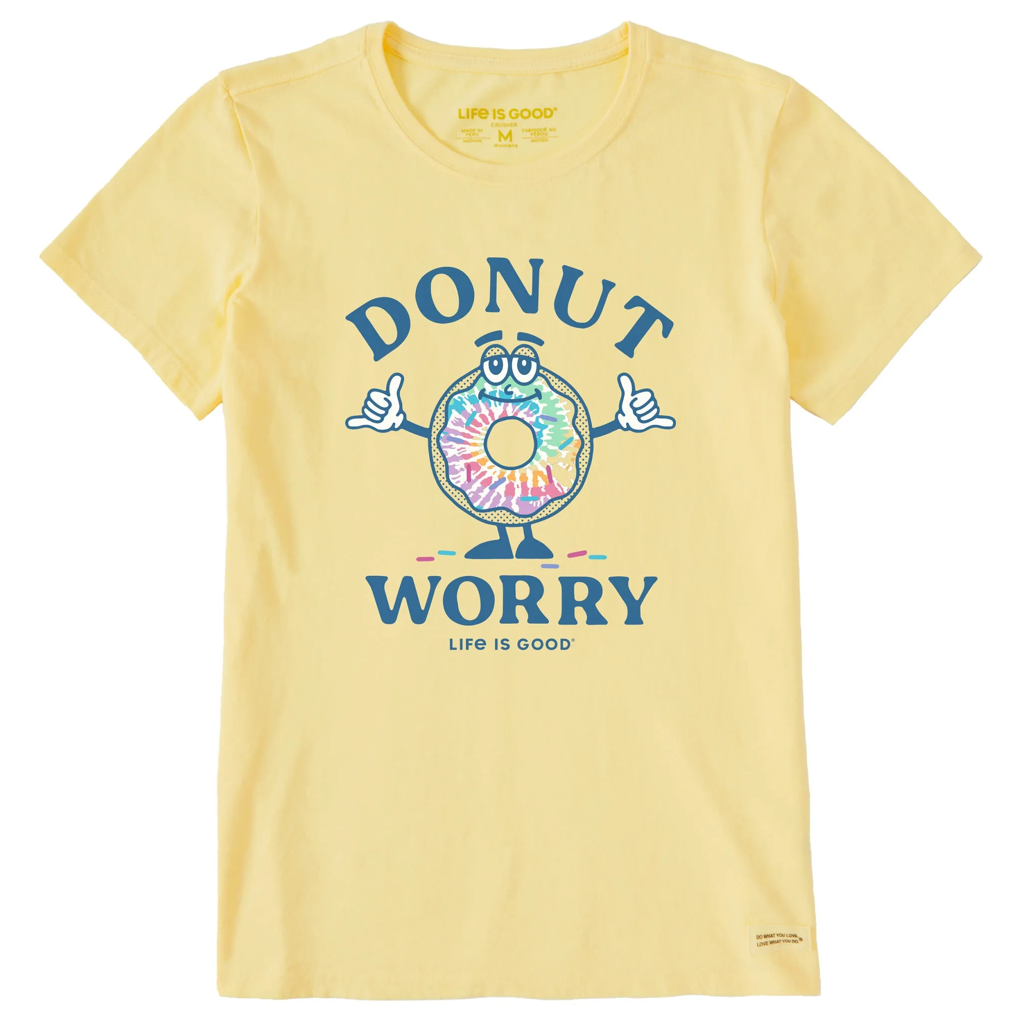 Women's Matchbook Donut Worry Tie Dye Short Sleeve Tee