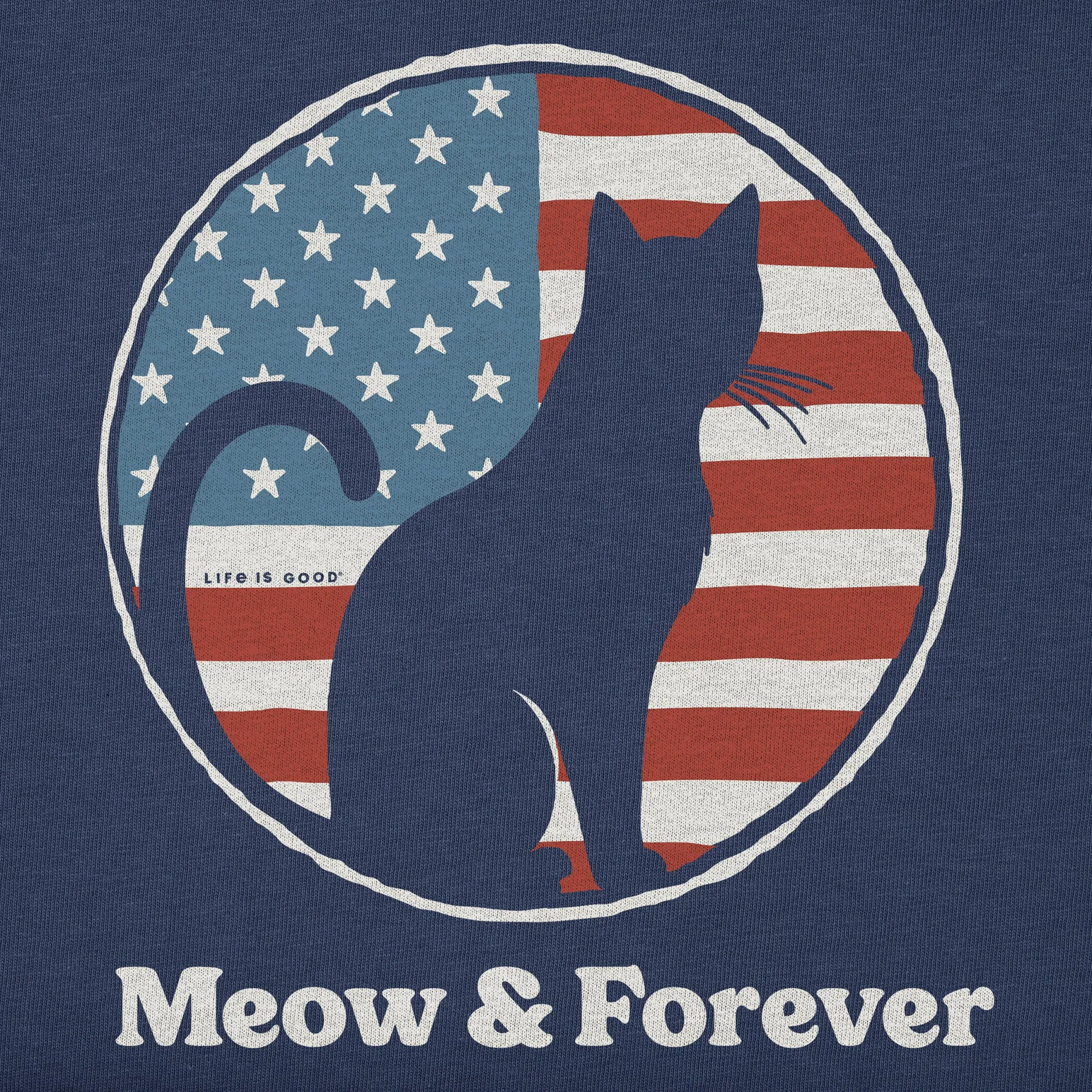 Women's Meow and Forever Cat Short Sleeve Crusher Tee