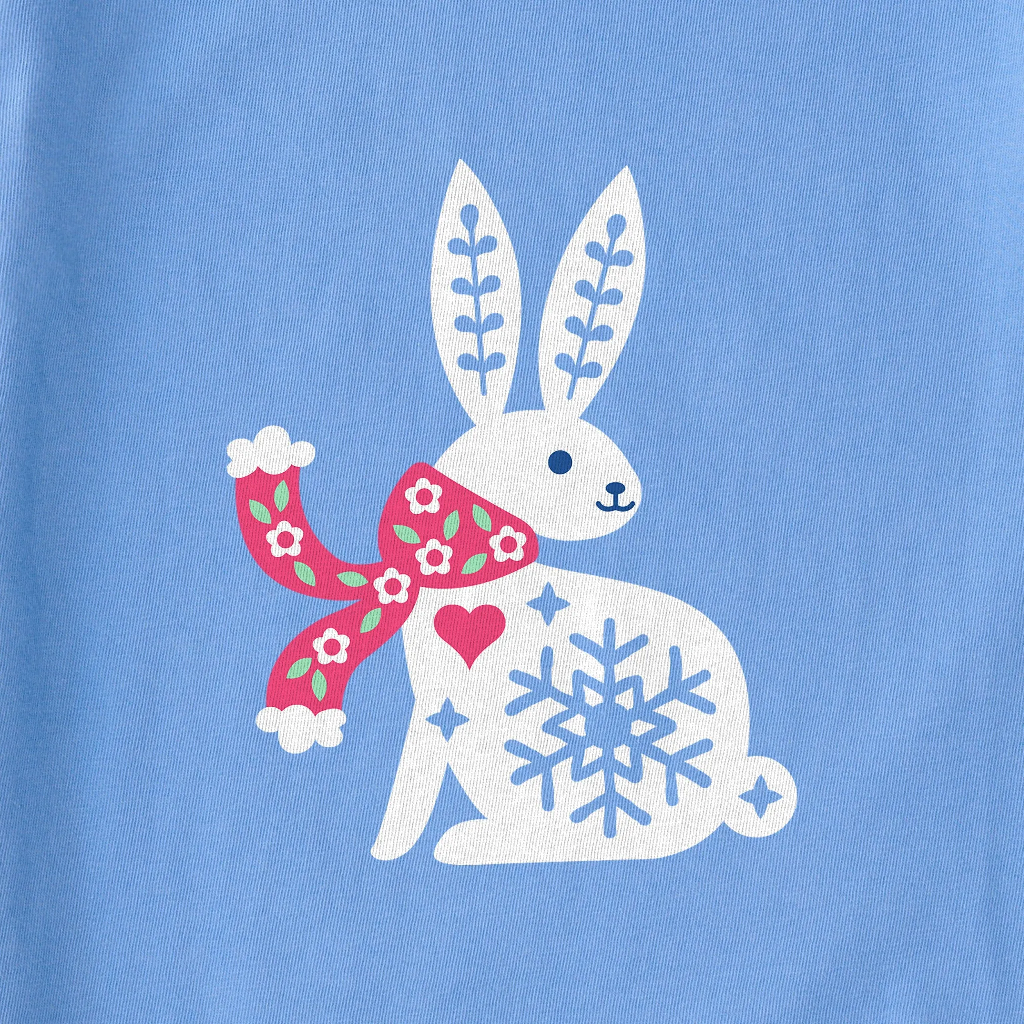 Women's Mini Bunny Scarf Long Sleeve Crusher Vee