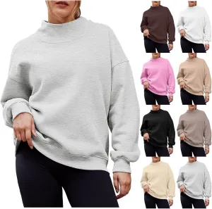 Womens Oversized Sweatshirts Turtleneck Pullover Long Sleeve Hoodies Tops Fall Outfits Cute Sweater Tops