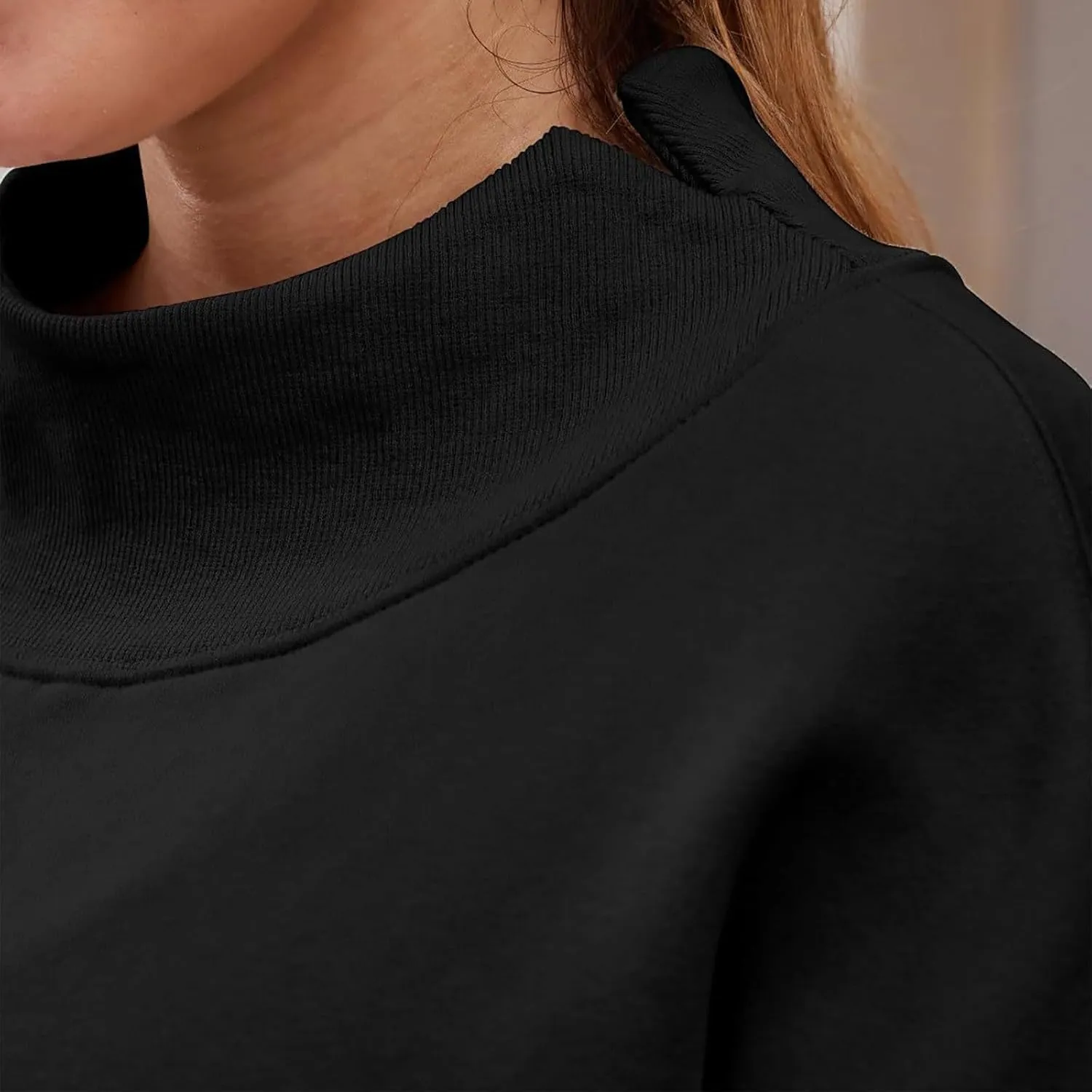 Womens Oversized Sweatshirts Turtleneck Pullover Long Sleeve Hoodies Tops Fall Outfits Cute Sweater Tops