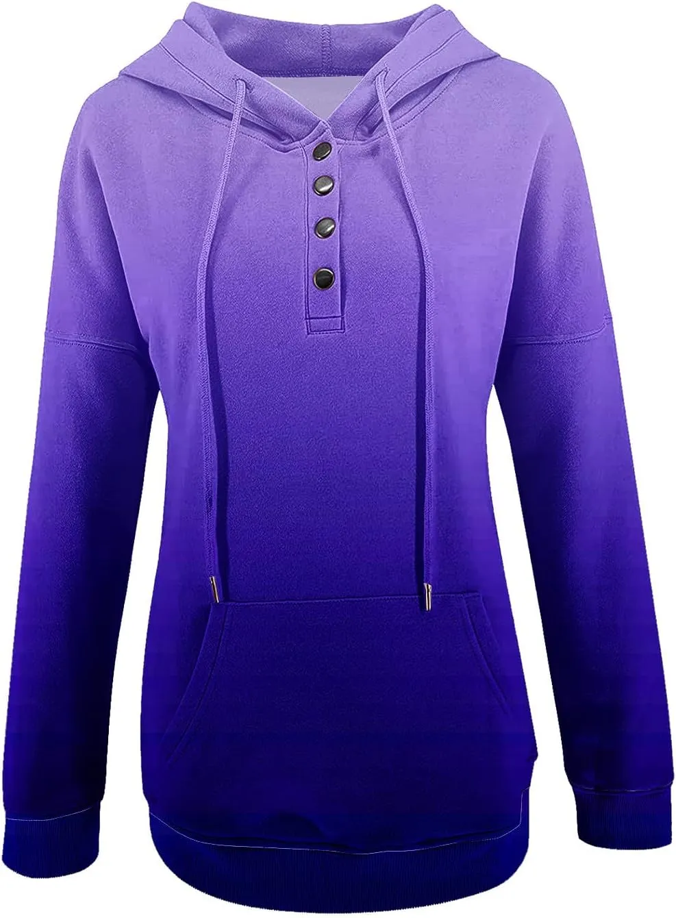 Womens Sweatshirts Casual Gradient Hoodies Pullover Tops Drawstring Long Sleeve Sweatshirts Fall Clothes With Pocket