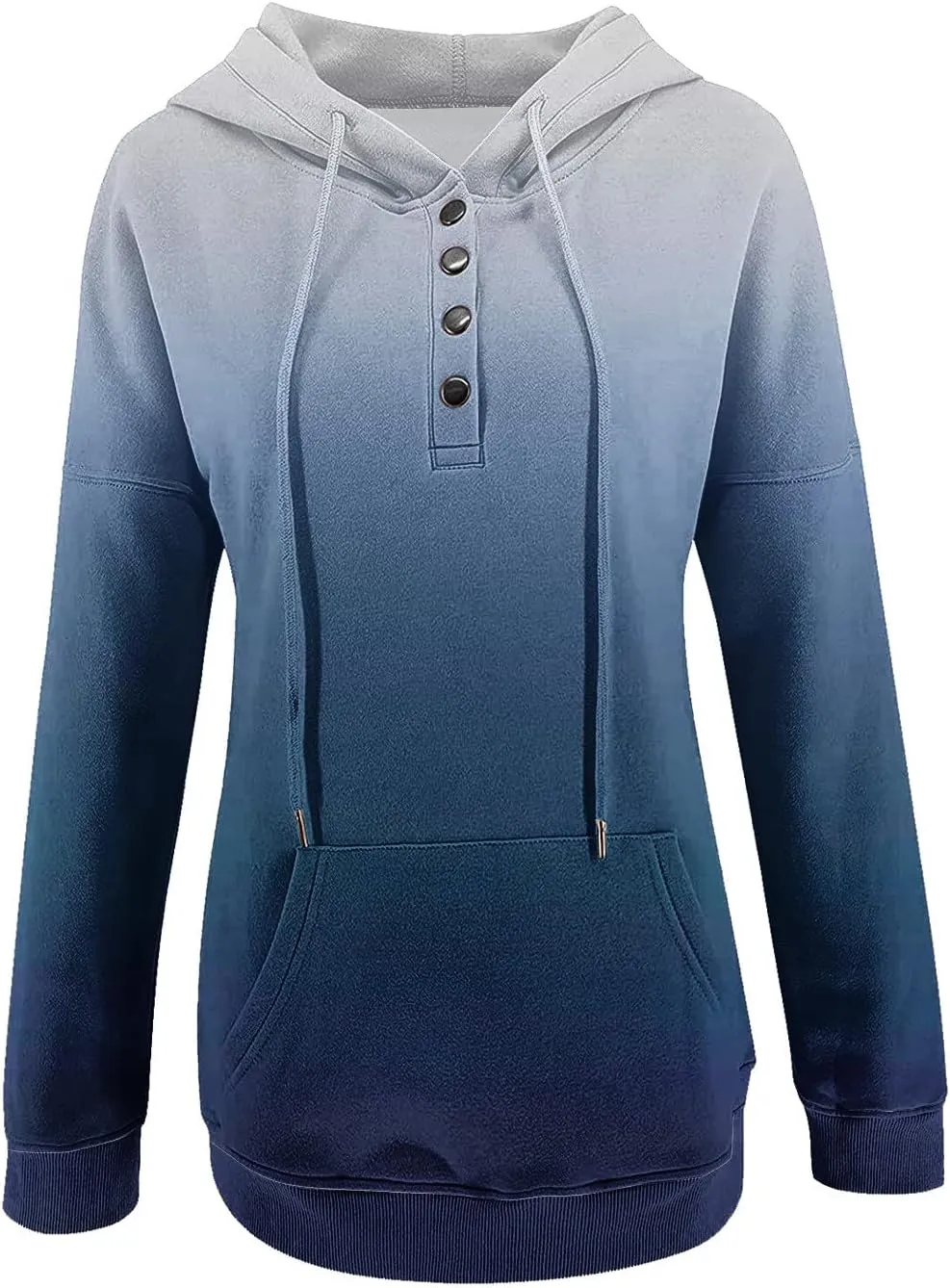 Womens Sweatshirts Casual Gradient Hoodies Pullover Tops Drawstring Long Sleeve Sweatshirts Fall Clothes With Pocket
