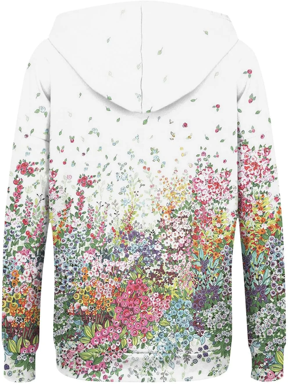 Women's Trendy Floral Printing Jacket Zip Up Long Sleeve Hoodies Streetwear Fashion Coat With Pockets
