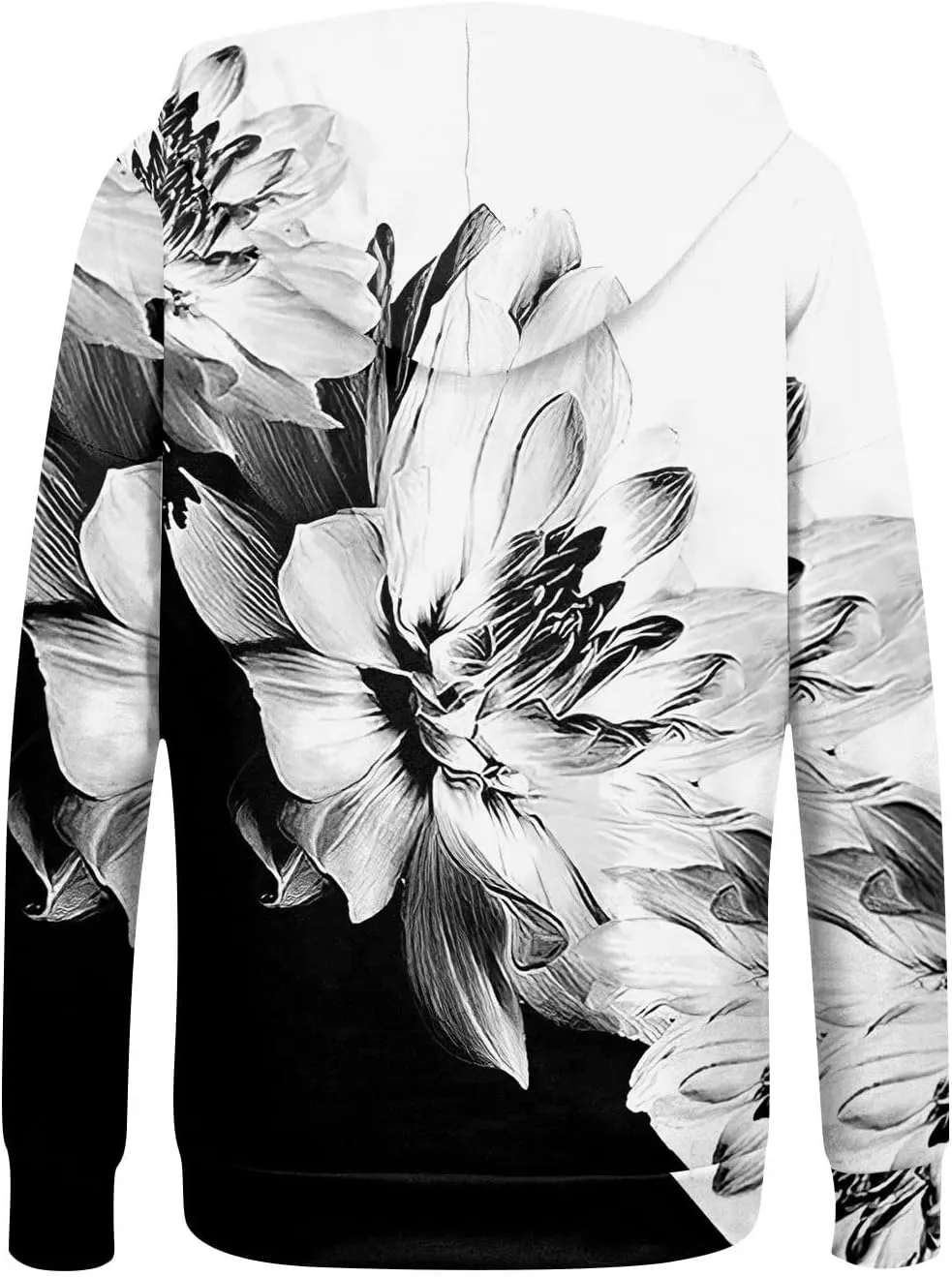 Women's Trendy Floral Printing Jacket Zip Up Long Sleeve Hoodies Streetwear Fashion Coat With Pockets
