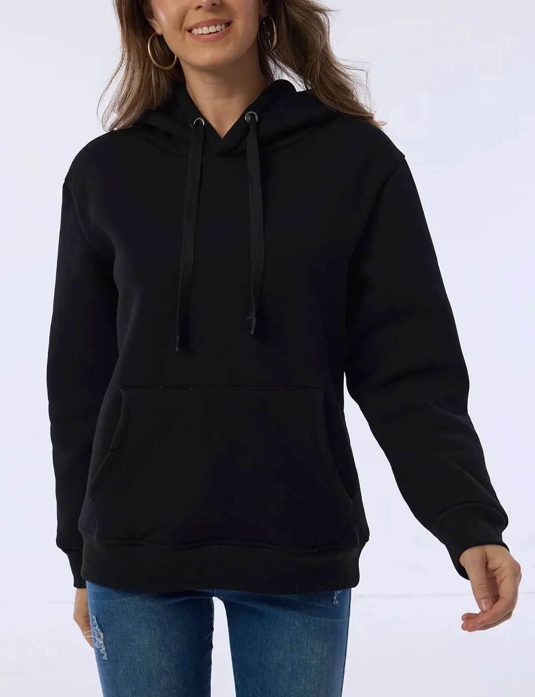 Womens Winter Hoodies Warm Fleece Sherpa Lined Pullover Hooded Sweatshirt