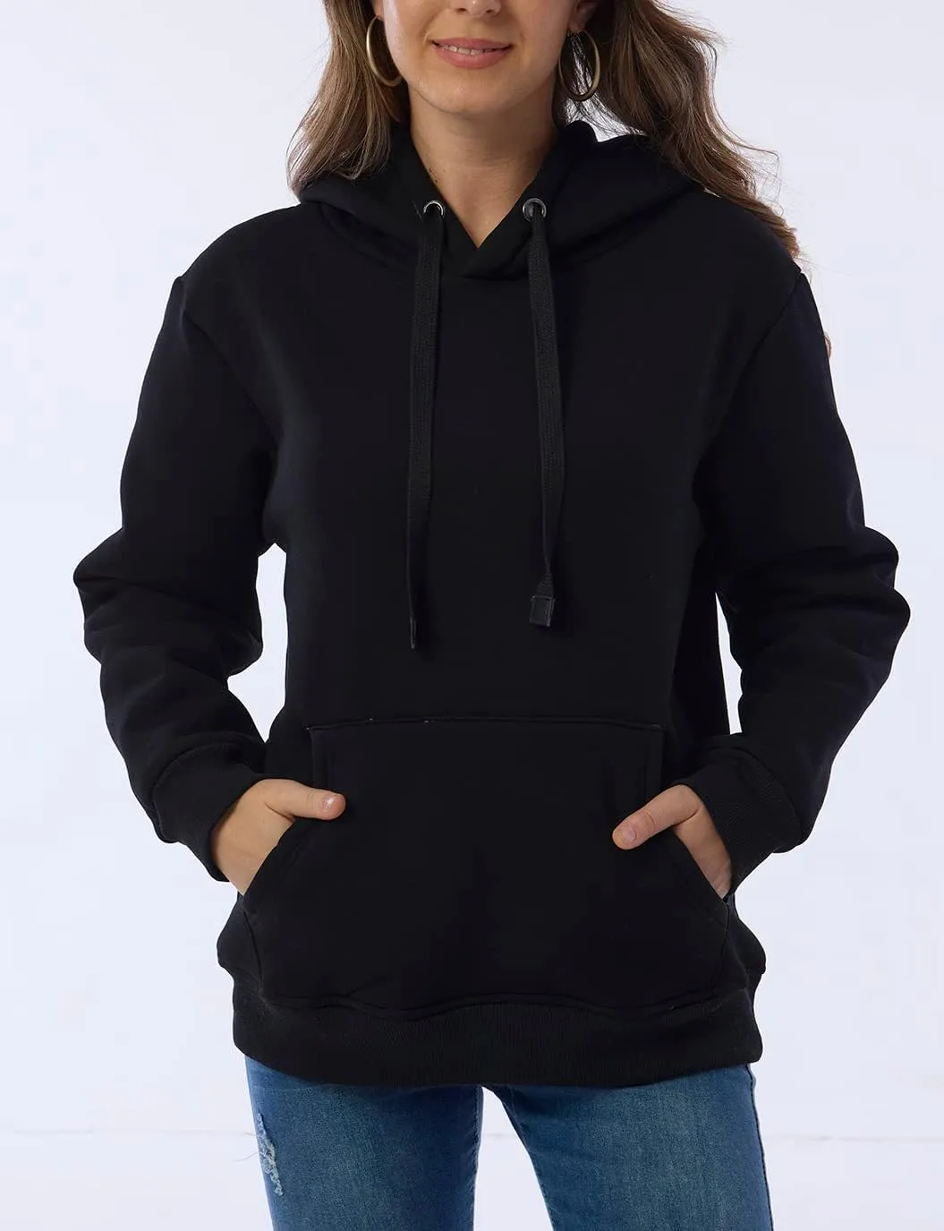 Womens Winter Hoodies Warm Fleece Sherpa Lined Pullover Hooded Sweatshirt