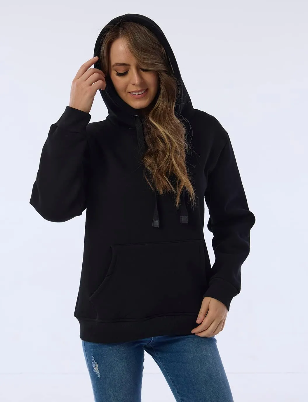Womens Winter Hoodies Warm Fleece Sherpa Lined Pullover Hooded Sweatshirt