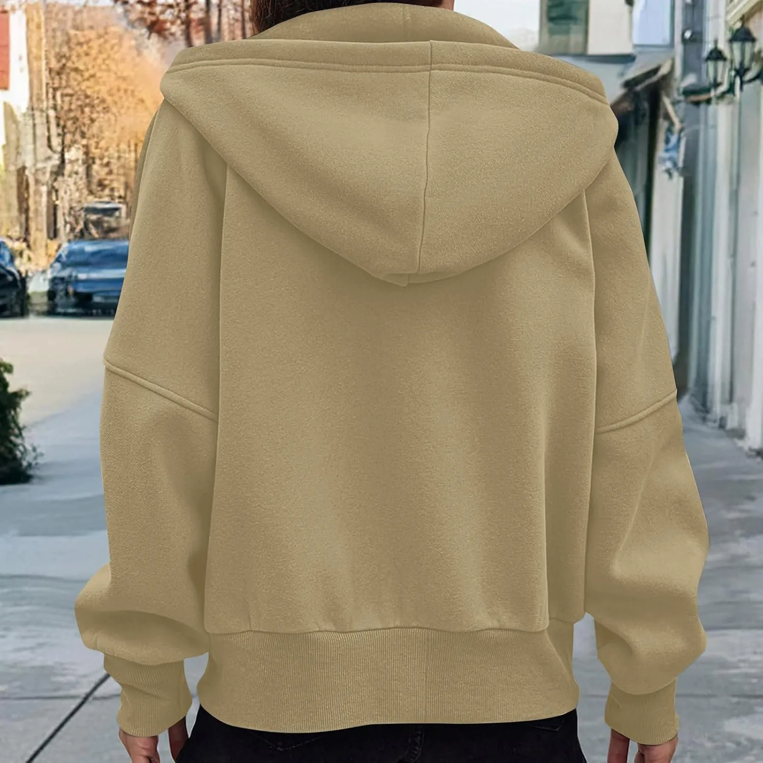 Women's Zip Up Hoodie 2024 Fall Fashion Oversized Sweatshirt Casual Long Sleeve Loose Athletic Jacket with Pockets