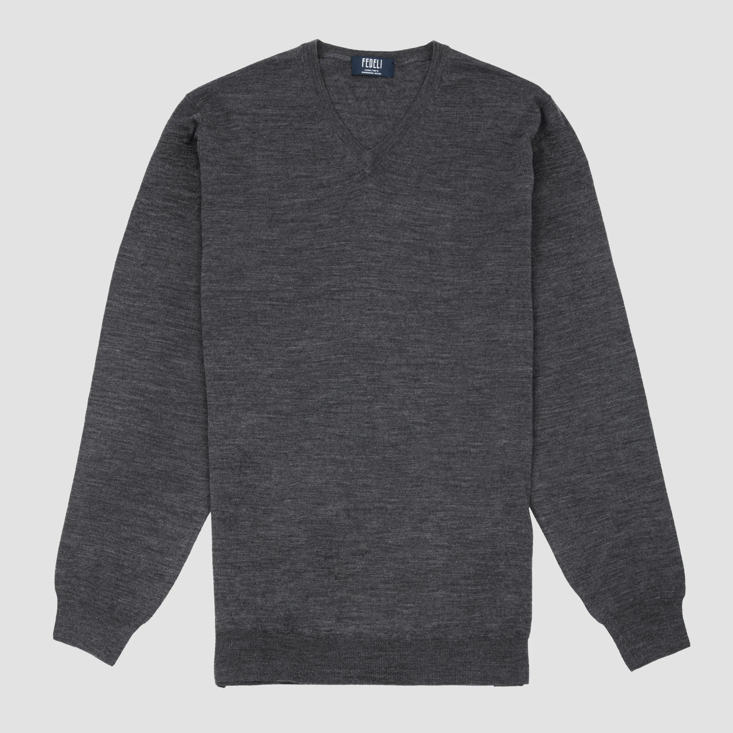 Wool V Neck Sweater Dark Grey
