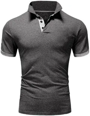 Ymosrh Men's Polo Shirt Slim Fit Shirts Short Sleeve Performance Golf Shirts Casual T Shirt, S-5XL