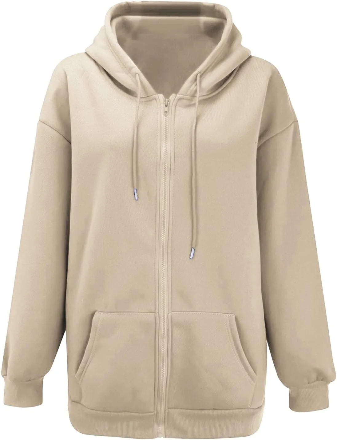Zip Up Hoodie Women Oversized Sweatshirt Fleece Jackets Long Sleeve Shirts Fall Fashion Preppy Outfits for Women