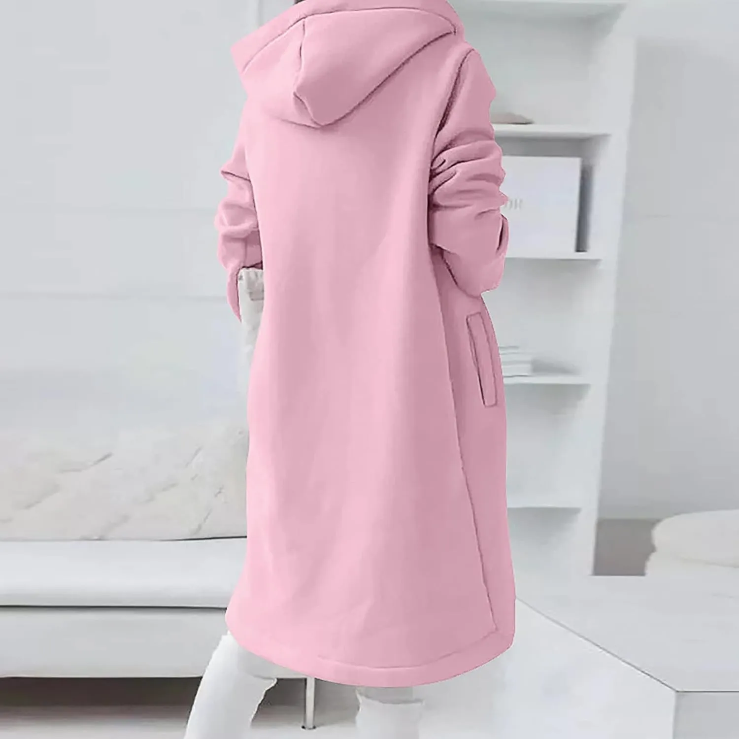 Zip Up Hoodie Women,2024 Trendy Irregular Hem Oversized Hoodies Long Tunic Sweatshirt Open Front Cardigan Jacket