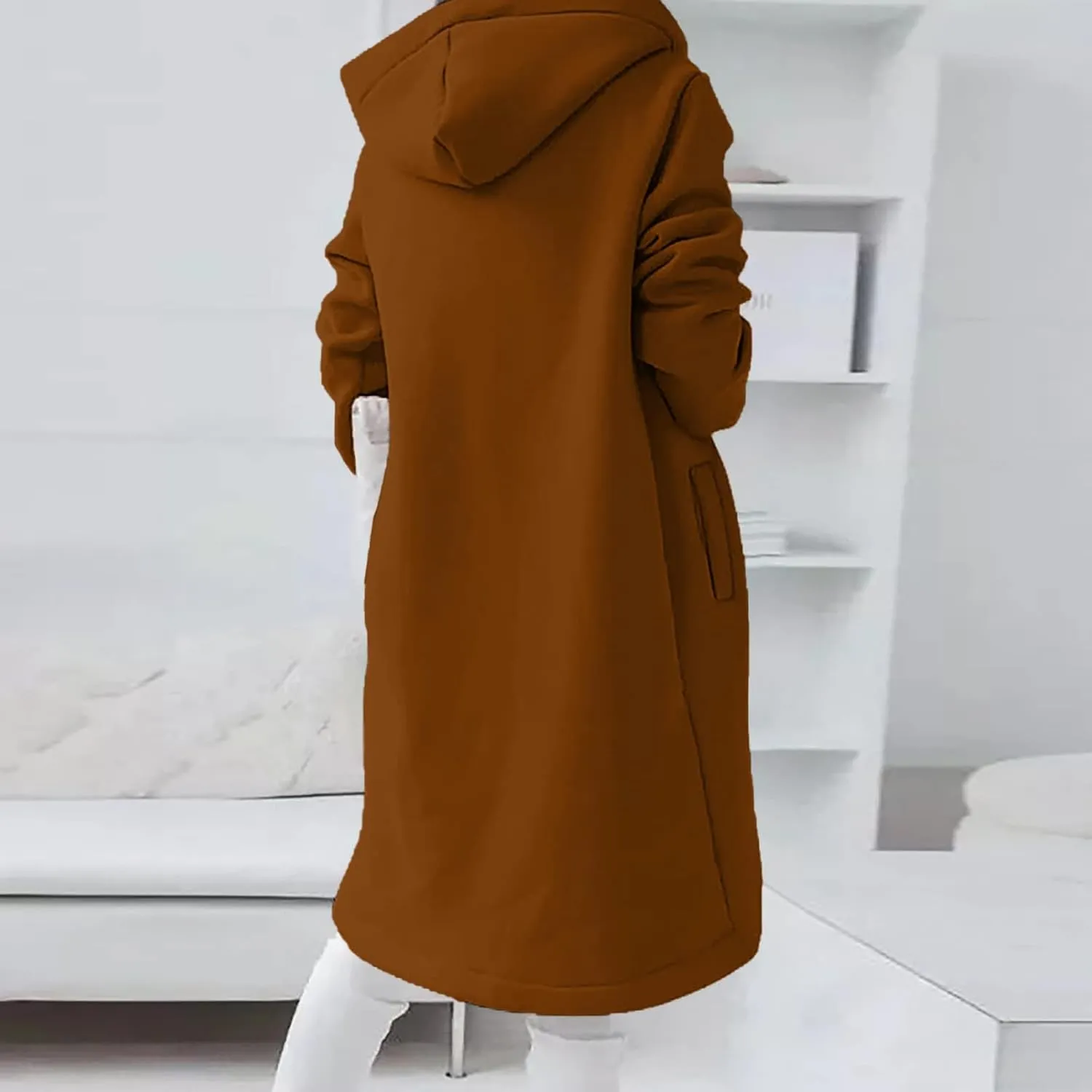 Zip Up Hoodie Women,2024 Trendy Irregular Hem Oversized Hoodies Long Tunic Sweatshirt Open Front Cardigan Jacket